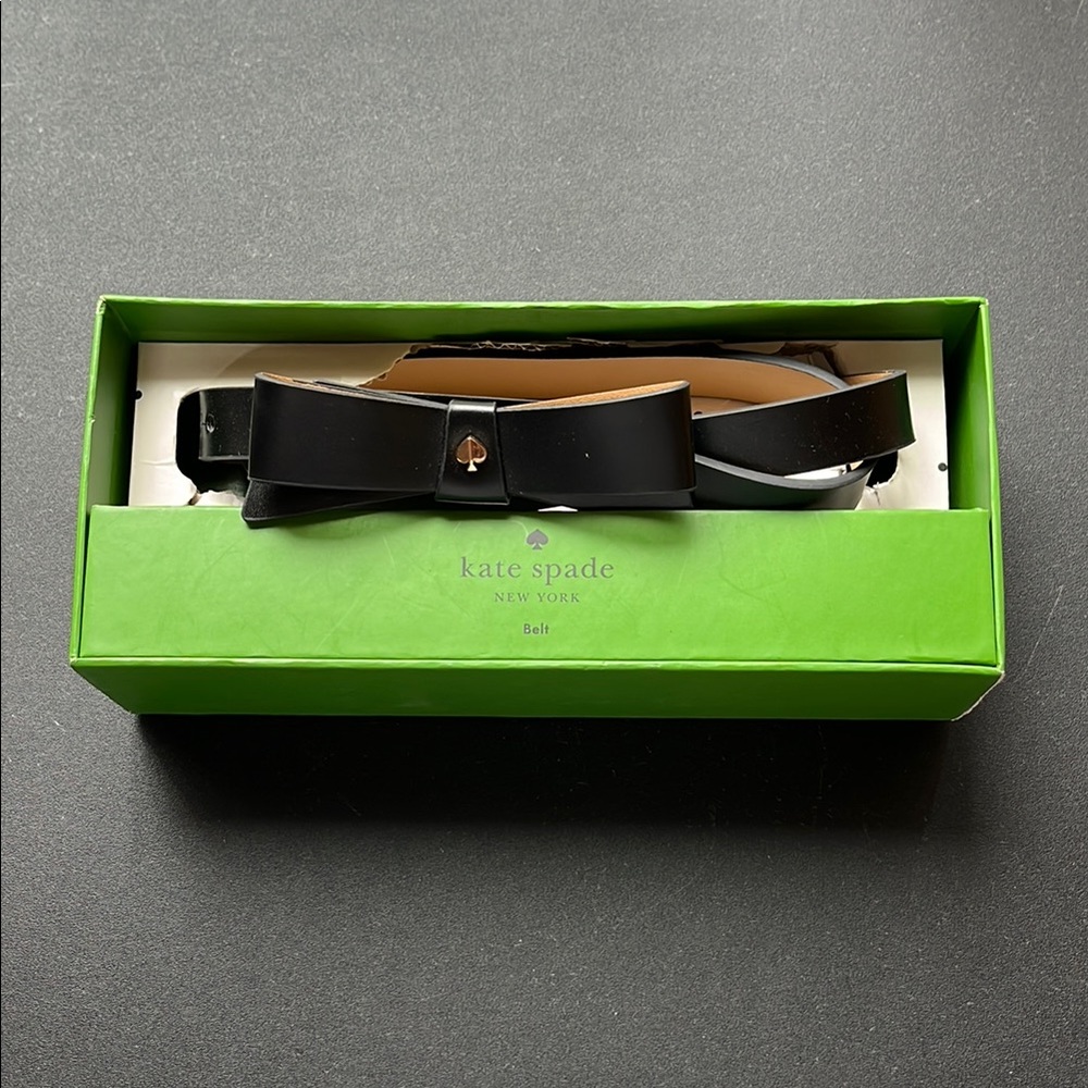 NIB Kate Spade Black Bow Belt Size S/M